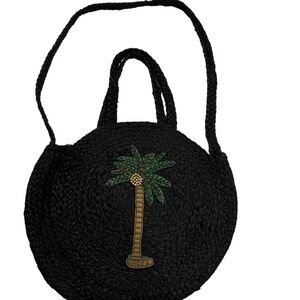 🌴 Forever 21 Black Woven Handbag/Tote EUC